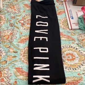 “LOVE PINK” pocketed sweatpants